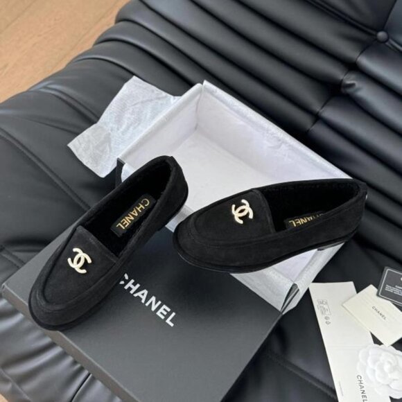 Black Chanel Sherling Loafers size 38 - Picture 7 of 8